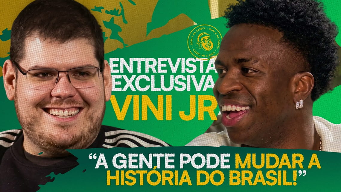 Casimiro interviews Vini Jr on CazéTV
